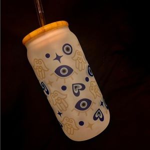 Evil eye glass cup